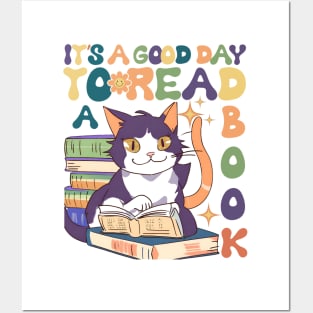 It's a good day to read a book. Cat lovers Posters and Art